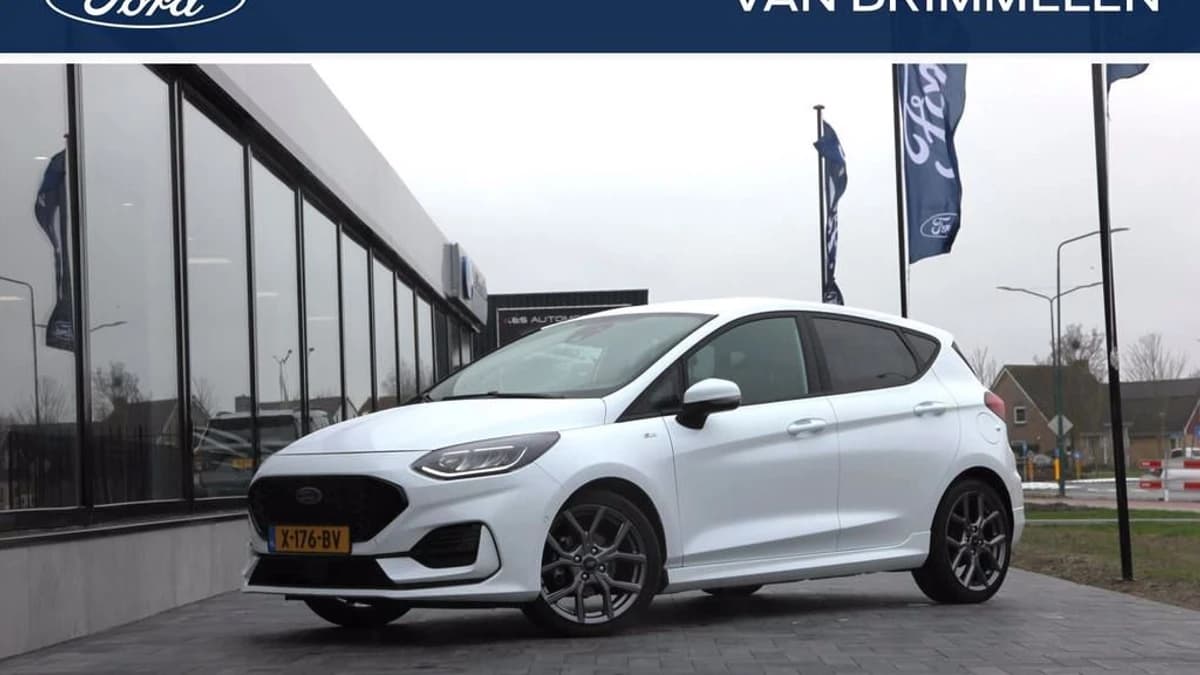 Ford Fiesta 1.0 EcoBoost Hybrid 125pk ST-Line X | Winterpack | Dealer onderhouden Frozen White — foto 1