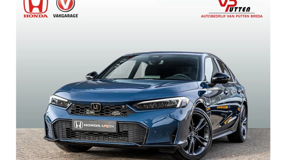 Honda Civic 2.0 Full Hybrid Sport | NL auto l 8 jaar garantie | Seabed Blue Pearl | All In prijs | Navi | PDC voor en achter | Stoelverwarmi — foto 1